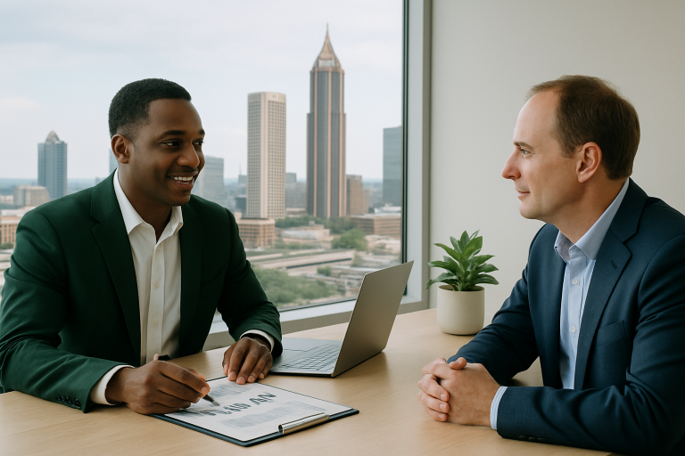 sell your business Atlanta Georgia illustration