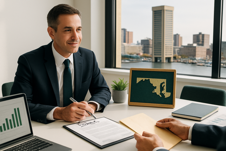 sell your business Baltimore Maryland illustration