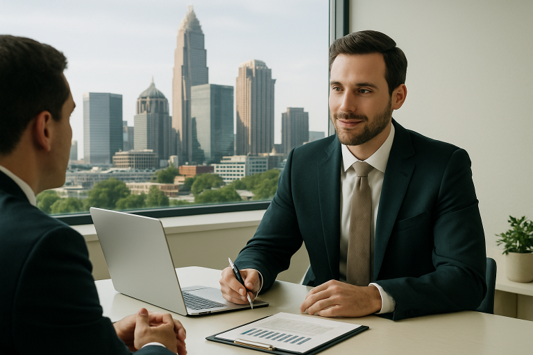 sell your business Charlotte North Carolina illustration