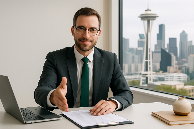 sell your business Seattle Washington illustration